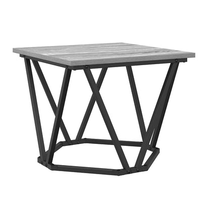 Coffee Table 3 pcs Grey Sonoma Engineered Wood and Steel