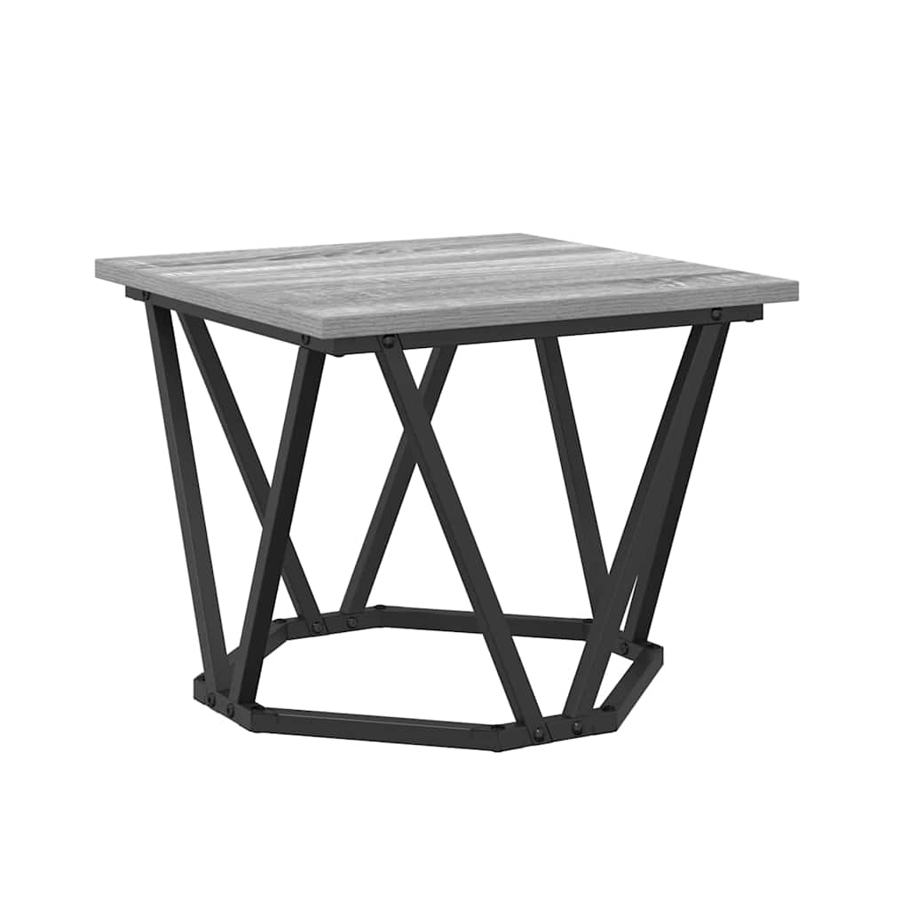 Coffee Table 3 pcs Grey Sonoma Engineered Wood and Steel