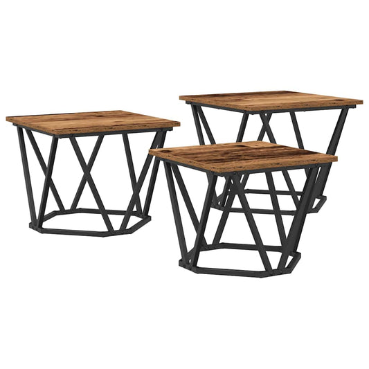 Coffee Table 3 pcs Old Wood 50 x 50 x 40 cm