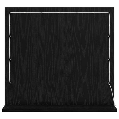 Vanity Mirror Rectangular with Mirror Black Oak 60 x 55 x 18 cm