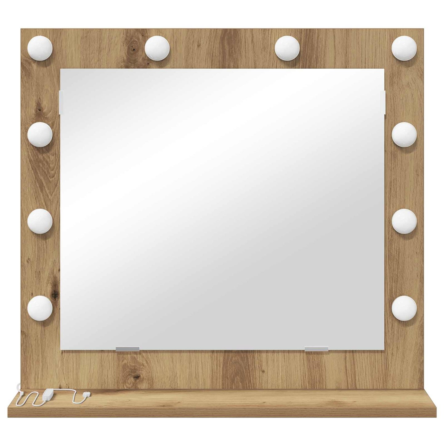 Vanity Mirror Rectangular with Mirror Black Oak 60 x 55 x 18 cm