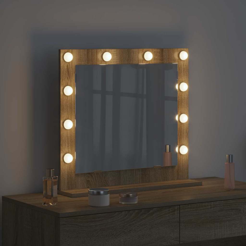 Vanity Mirror Rectangular Sonoma Oak 60 x 55 x 18 cm