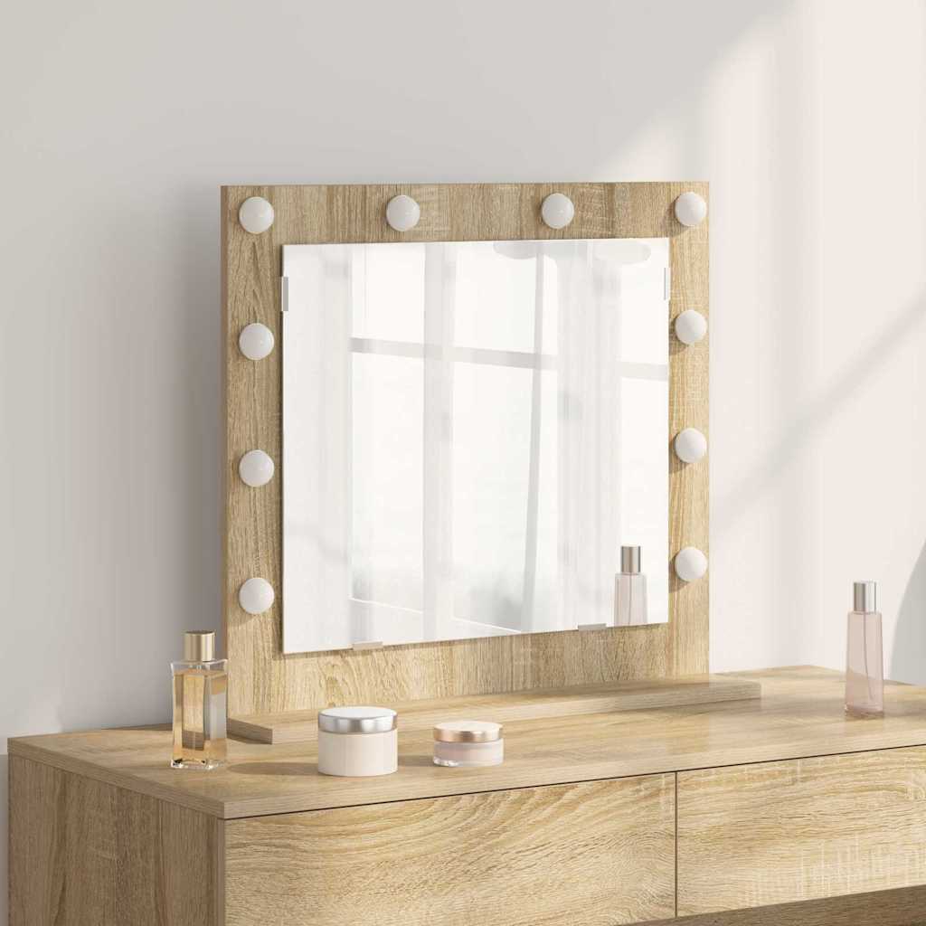 Vanity Mirror Rectangular Sonoma Oak 60 x 55 x 18 cm