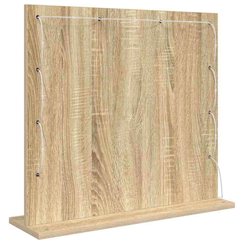 Vanity Mirror Rectangular Sonoma Oak 60 x 55 x 18 cm
