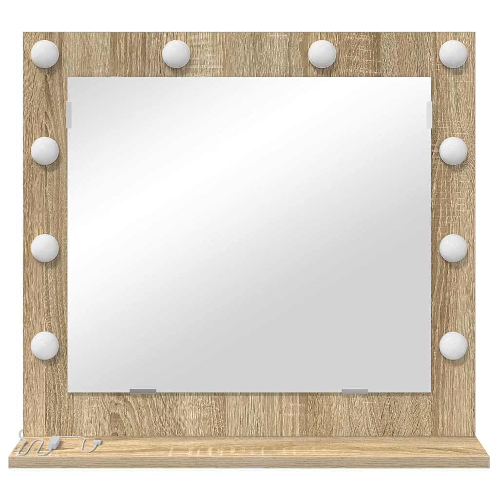 Vanity Mirror Rectangular Sonoma Oak 60 x 55 x 18 cm