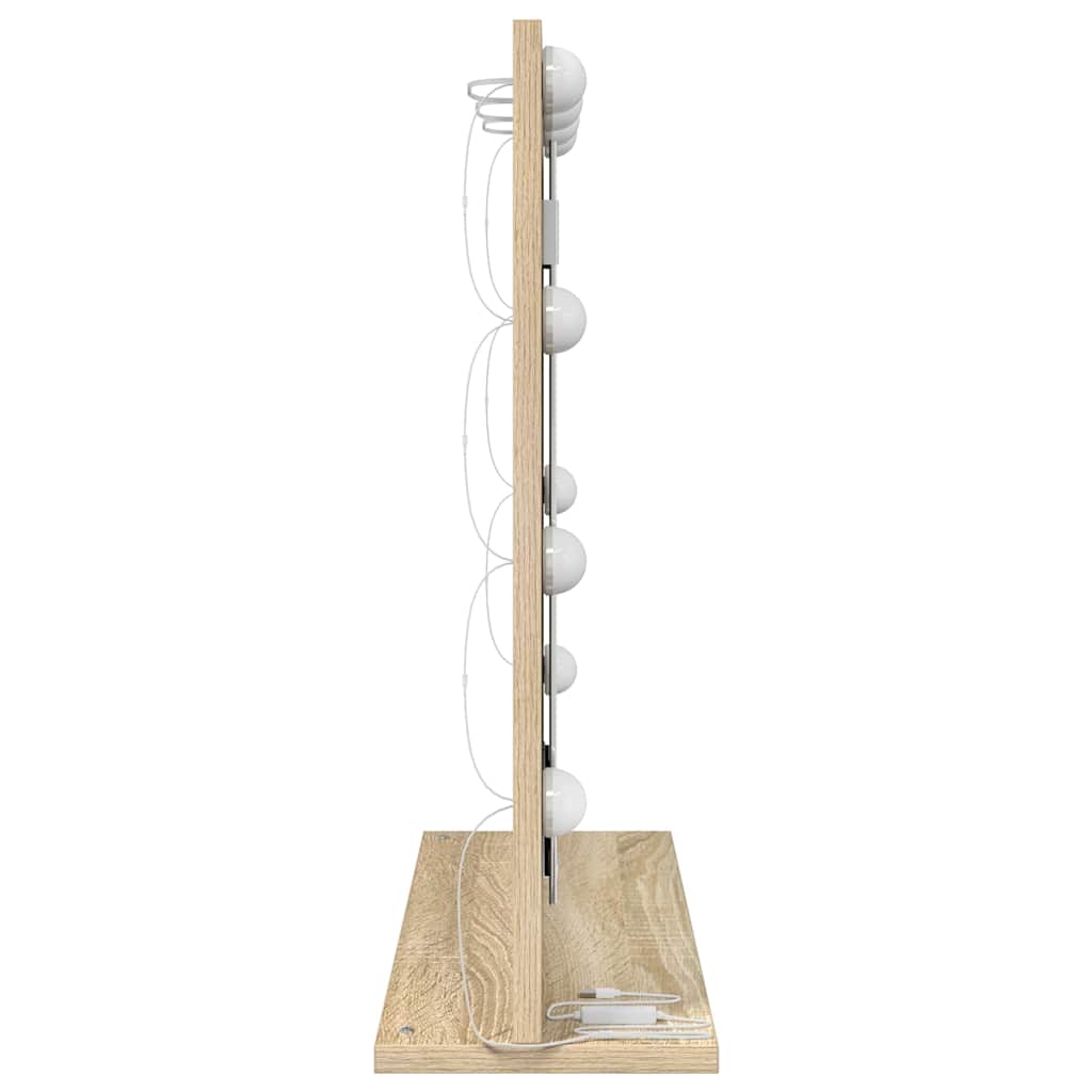 Vanity Mirror Rectangular Sonoma Oak 60 x 55 x 18 cm