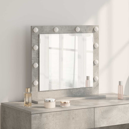 Vanity Mirror Rectangular Concrete Grey 60 x 55 x 18 cm