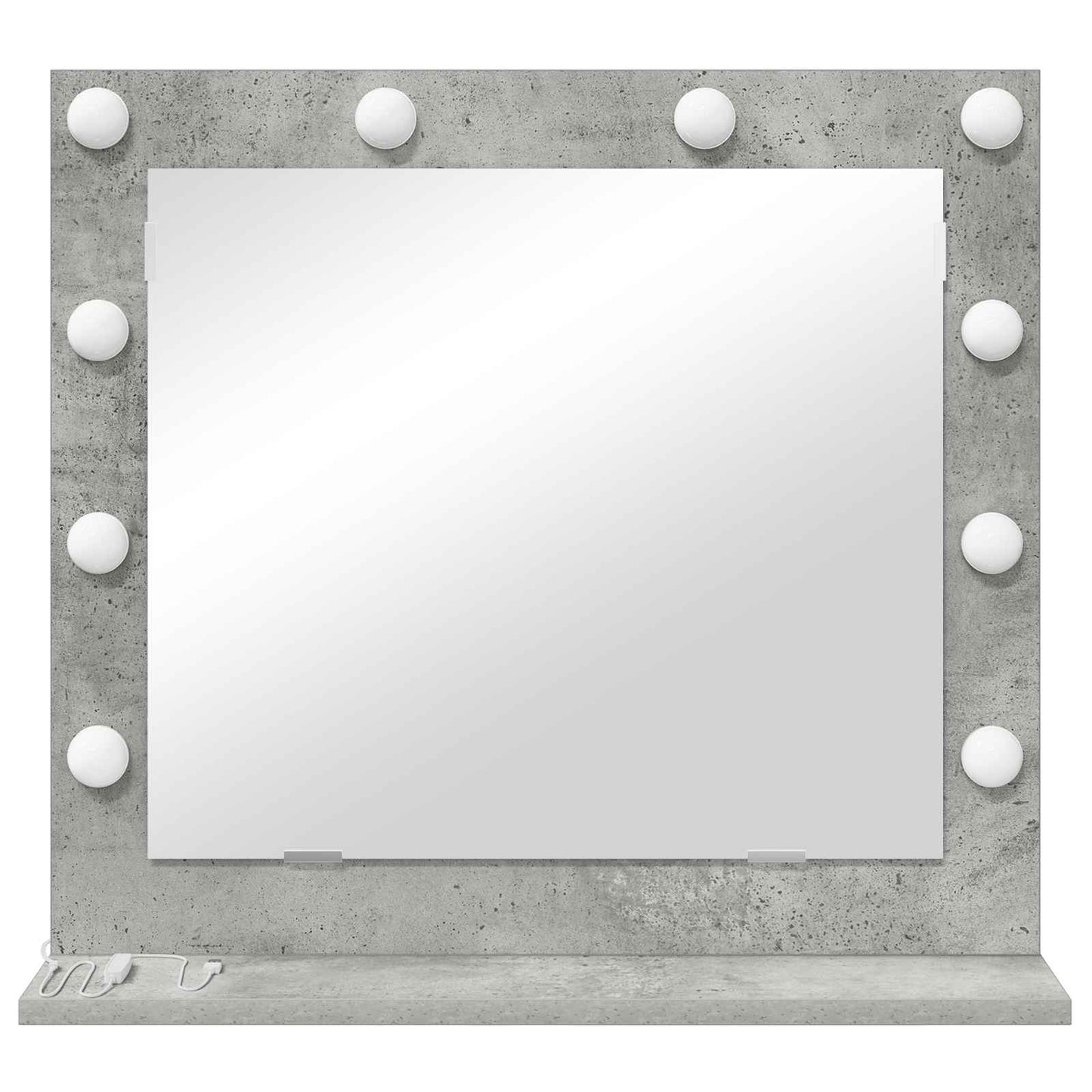 Vanity Mirror Rectangular Concrete Grey 60 x 55 x 18 cm