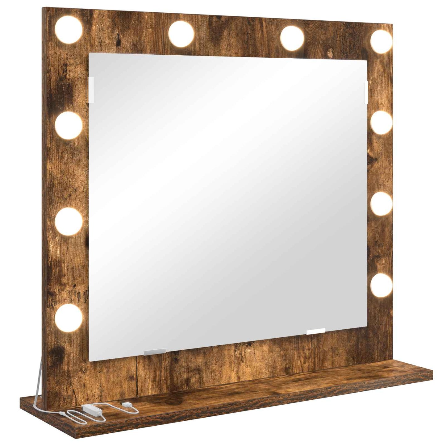 Vanity Mirror Rectangular Smoked Oak 60 x 55 x 18 cm