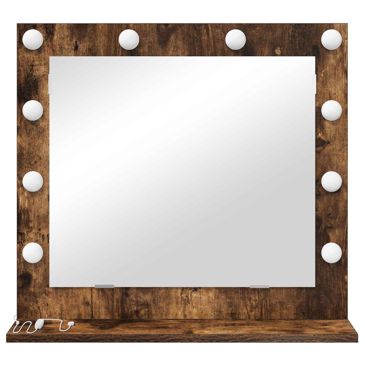 Vanity Mirror Rectangular Smoked Oak 60 x 55 x 18 cm