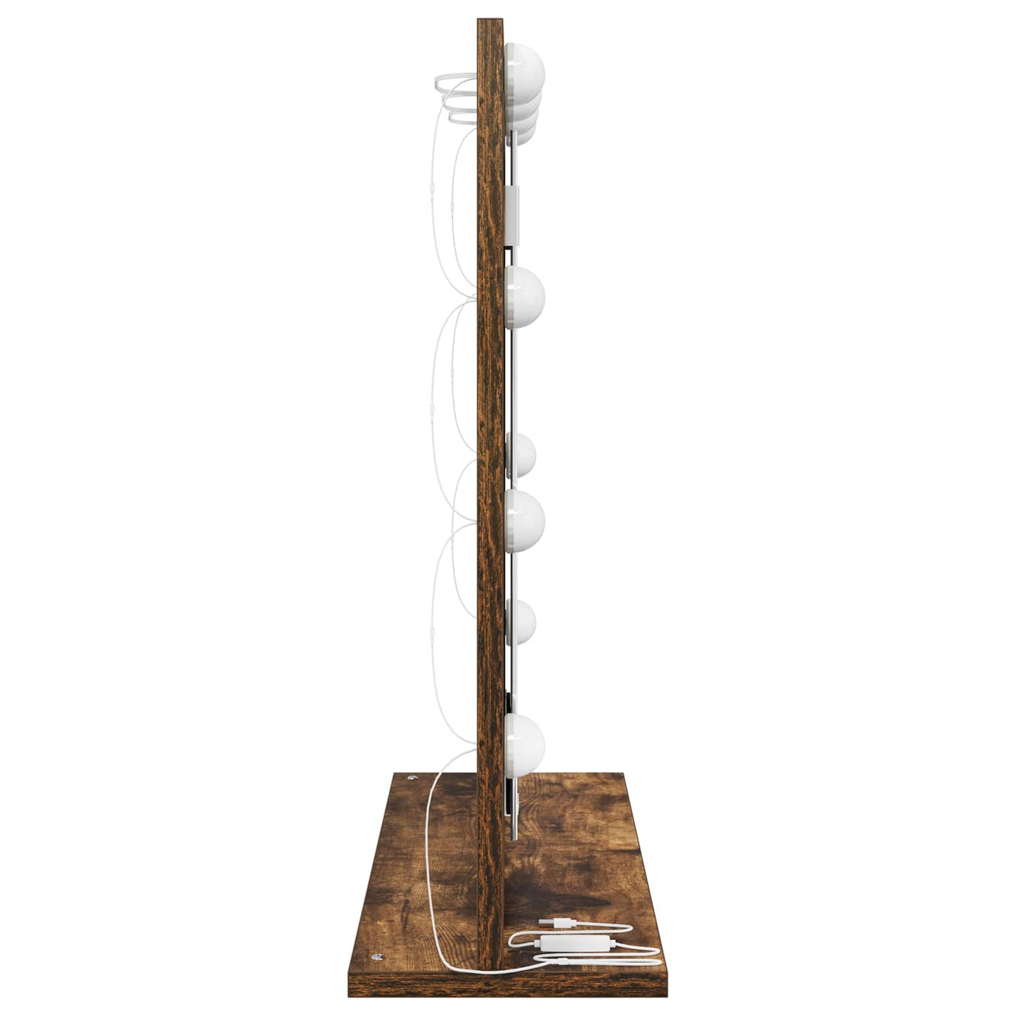 Vanity Mirror Rectangular Smoked Oak 60 x 55 x 18 cm