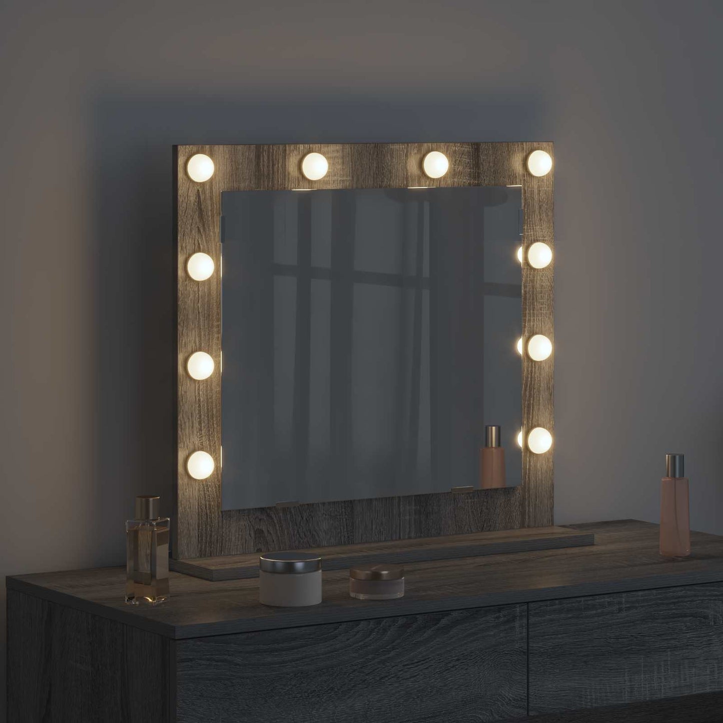 Vanity Mirror Rectangular Grey Sonoma 60 x 55 x 18 cm