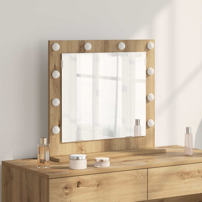 Vanity Mirror Rectangular with Mirror Old Wood 60 x 55 x 18 cm