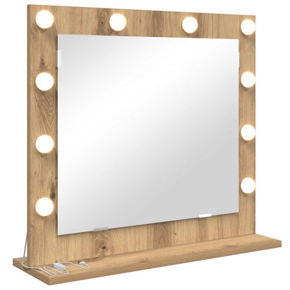 Vanity Mirror Rectangular with Mirror Old Wood 60 x 55 x 18 cm