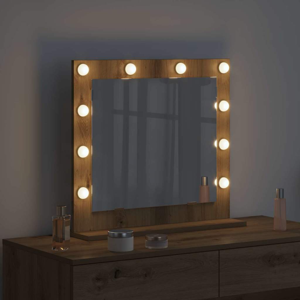 Vanity Mirror Rectangular Artisan Oak 60 x 55 x 18 cm