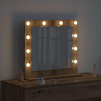 Vanity Mirror Rectangular Artisan Oak 60 x 55 x 18 cm