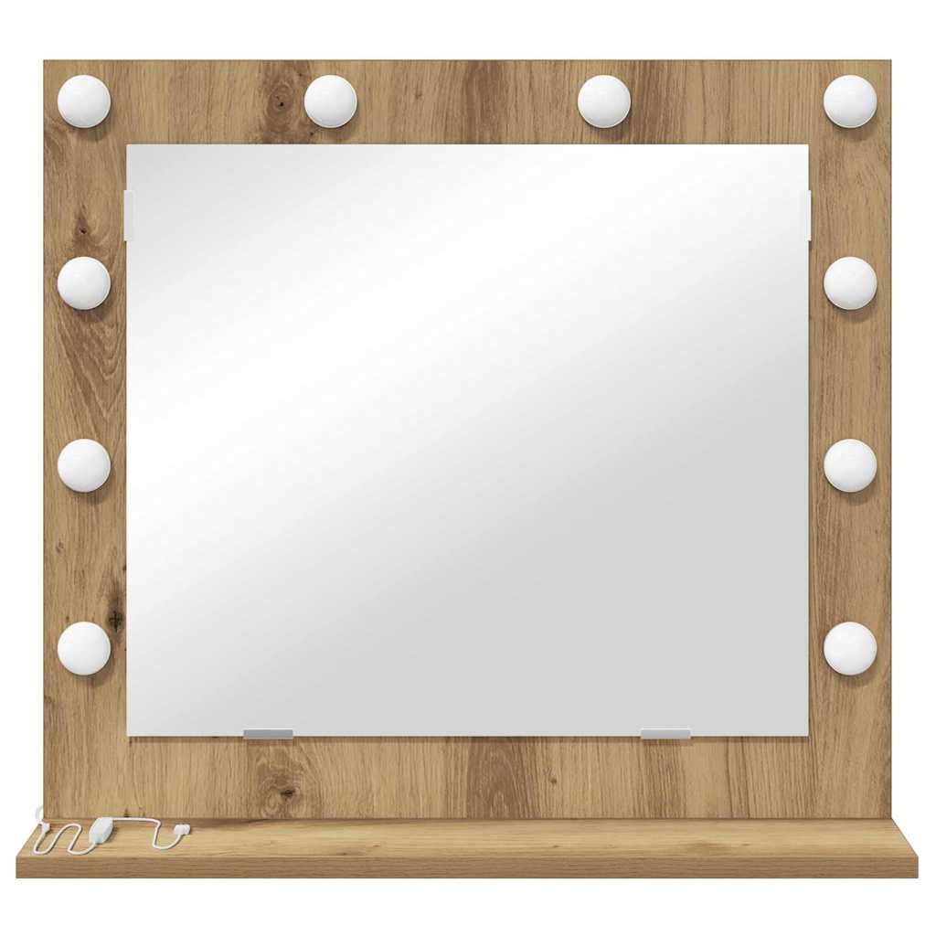 Vanity Mirror Rectangular Artisan Oak 60 x 55 x 18 cm
