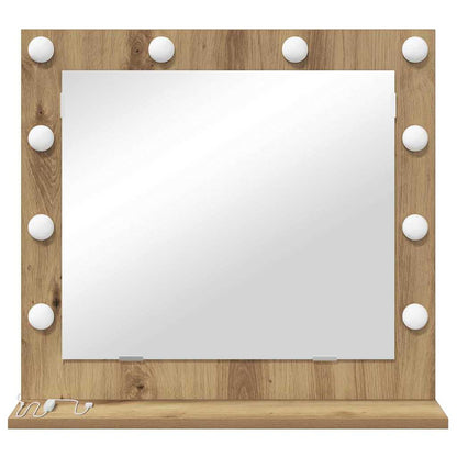 Vanity Mirror Rectangular Artisan Oak 60 x 55 x 18 cm