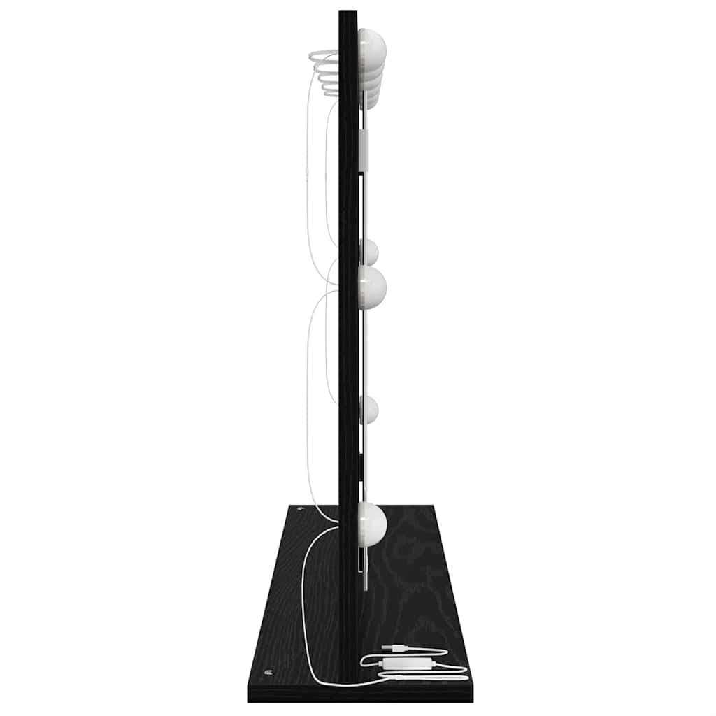 Vanity Mirror Rectangular with Mirror Black Oak 80 x 15 x 18 cm