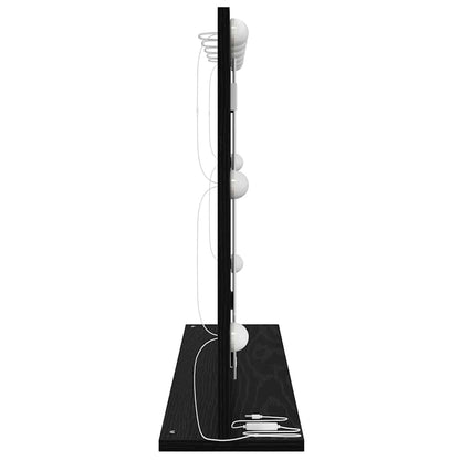 Vanity Mirror Rectangular with Mirror Black Oak 80 x 15 x 18 cm