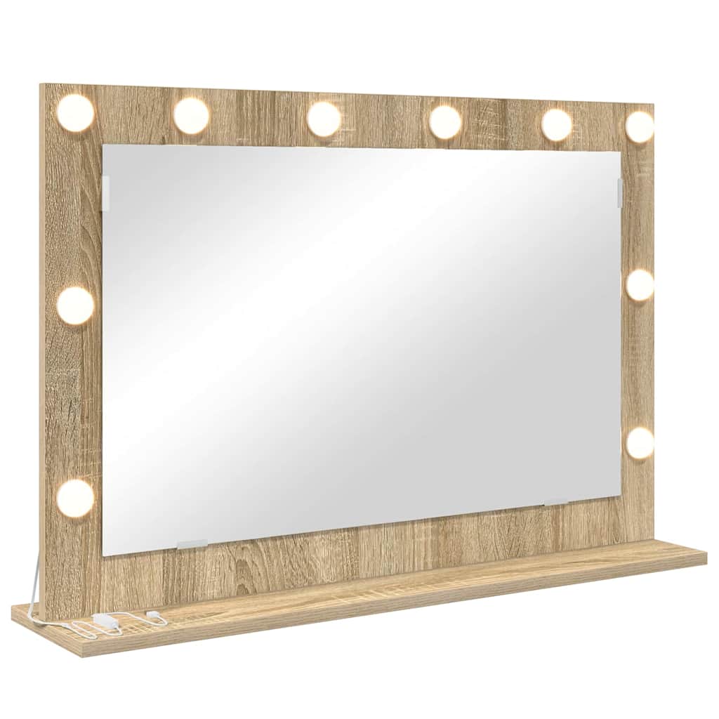 Vanity Mirror Rectangular Sonoma Oak 80 x 55 x 18 cm