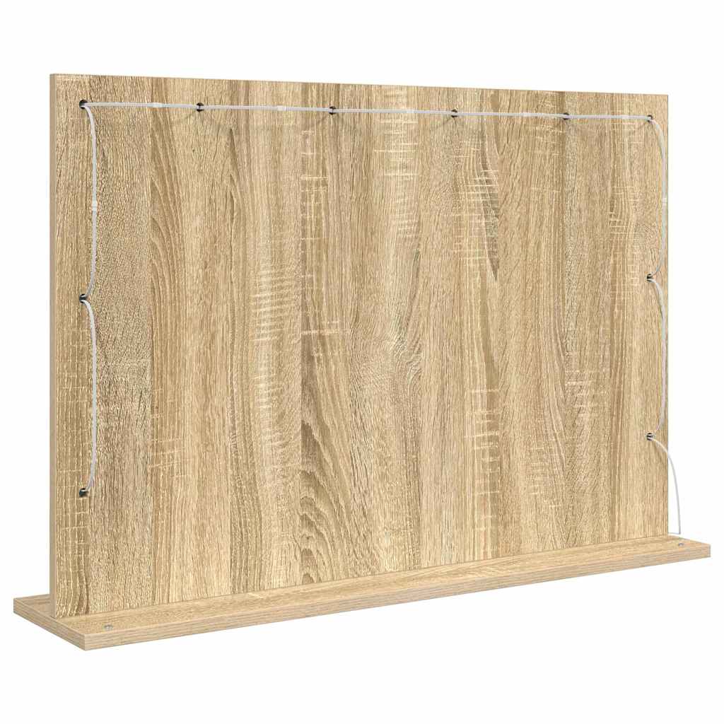 Vanity Mirror Rectangular Sonoma Oak 80 x 55 x 18 cm