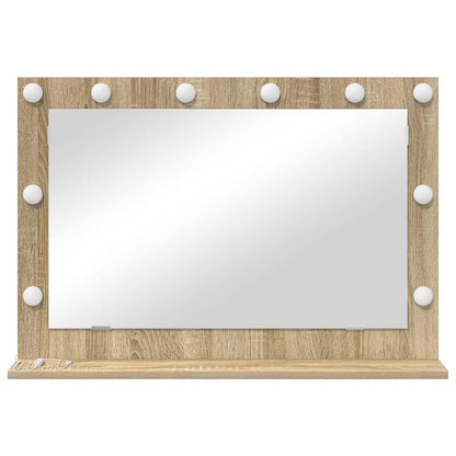 Vanity Mirror Rectangular Sonoma Oak 80 x 55 x 18 cm