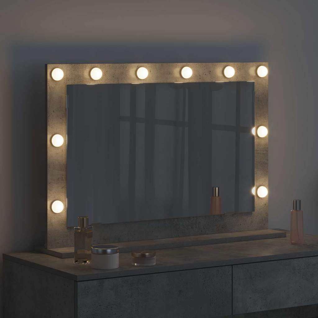 Vanity Mirror Rectangular Concrete Grey 80 x 55 x 18 cm