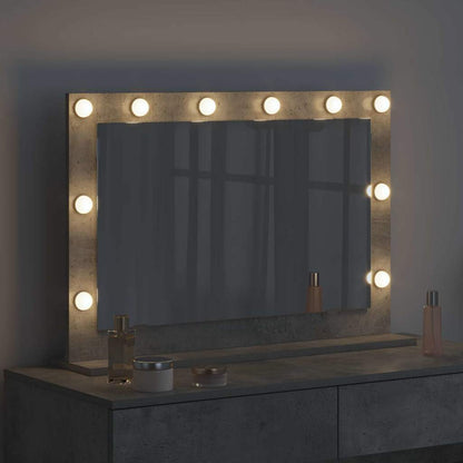 Vanity Mirror Rectangular Concrete Grey 80 x 55 x 18 cm