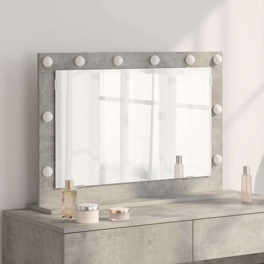 Vanity Mirror Rectangular Concrete Grey 80 x 55 x 18 cm