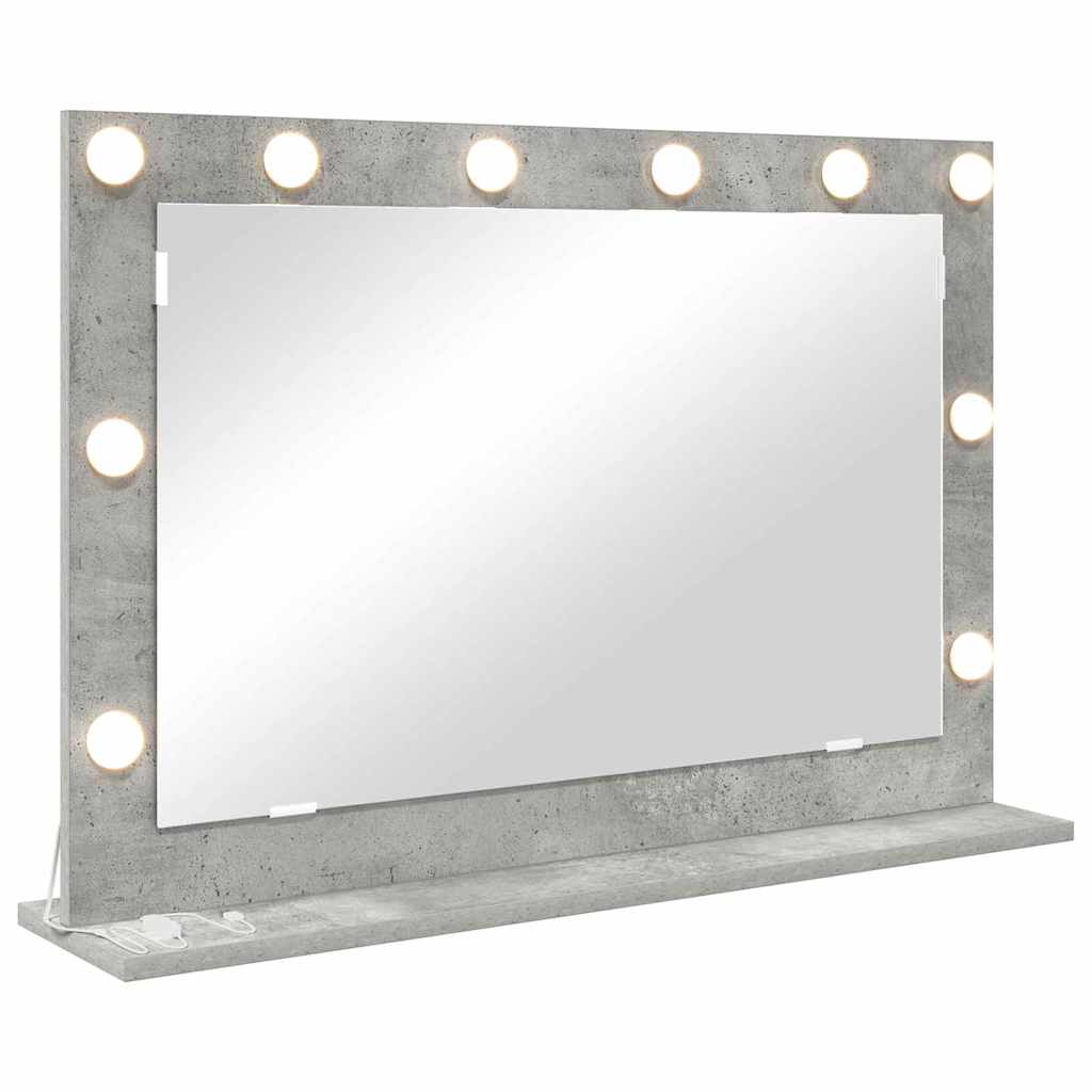Vanity Mirror Rectangular Concrete Grey 80 x 55 x 18 cm