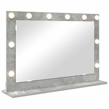 Vanity Mirror Rectangular Concrete Grey 80 x 55 x 18 cm