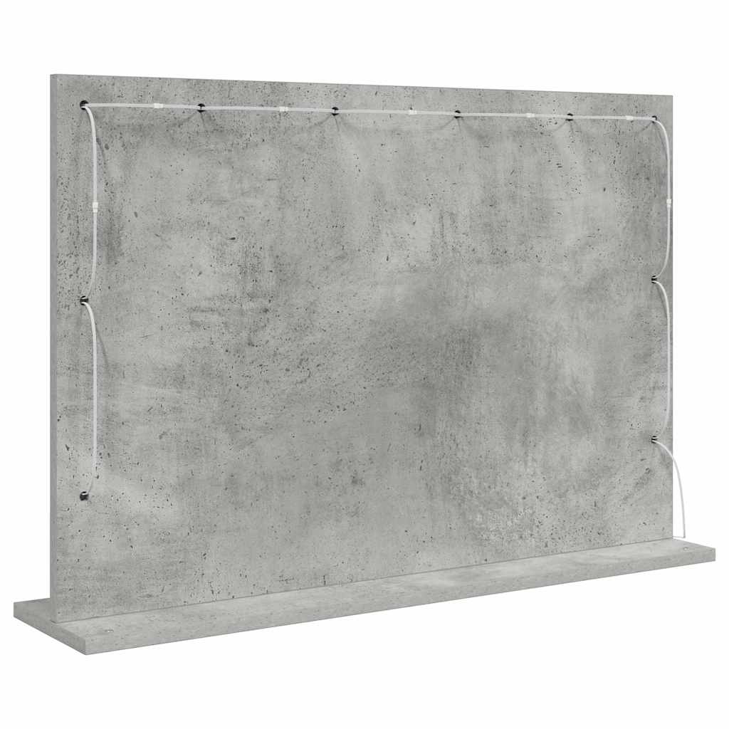 Vanity Mirror Rectangular Concrete Grey 80 x 55 x 18 cm