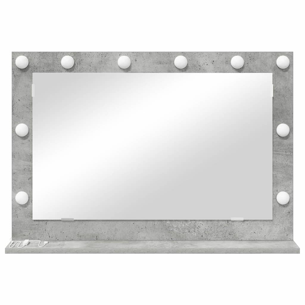 Vanity Mirror Rectangular Concrete Grey 80 x 55 x 18 cm