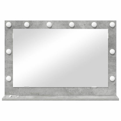 Vanity Mirror Rectangular Concrete Grey 80 x 55 x 18 cm