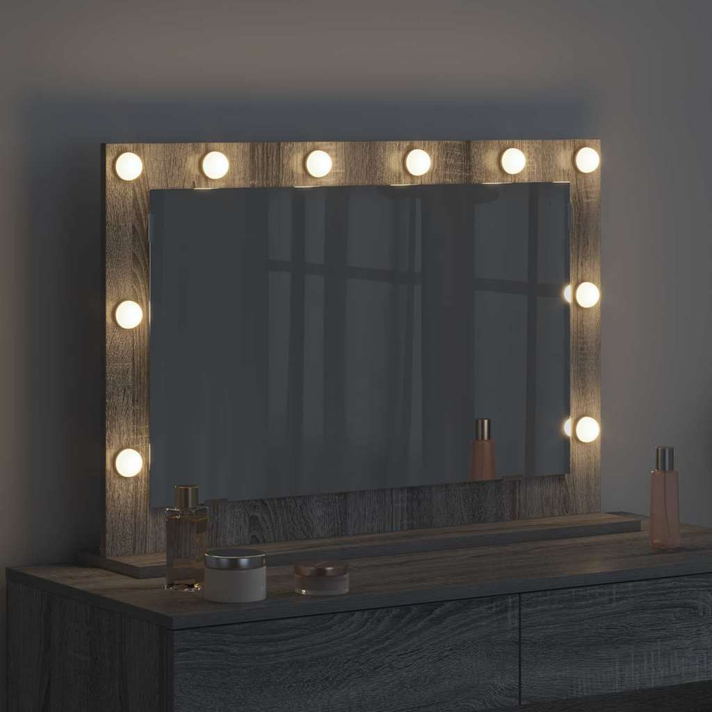 Vanity Mirror Rectangular Grey Sonoma 80 x 55 x 18 cm