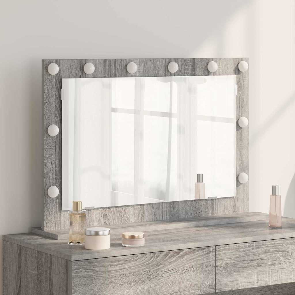 Vanity Mirror Rectangular Grey Sonoma 80 x 55 x 18 cm