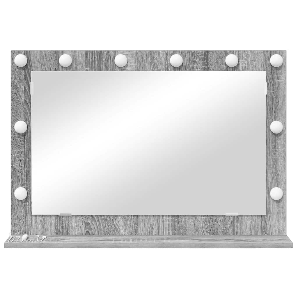 Vanity Mirror Rectangular Grey Sonoma 80 x 55 x 18 cm