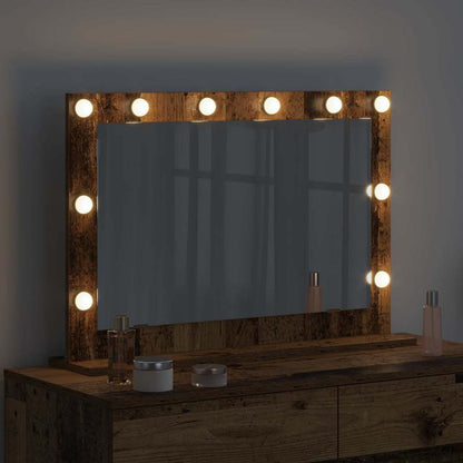Vanity Mirror Rectangular with Mirror Old Wood 80 x 55 x 18 cm