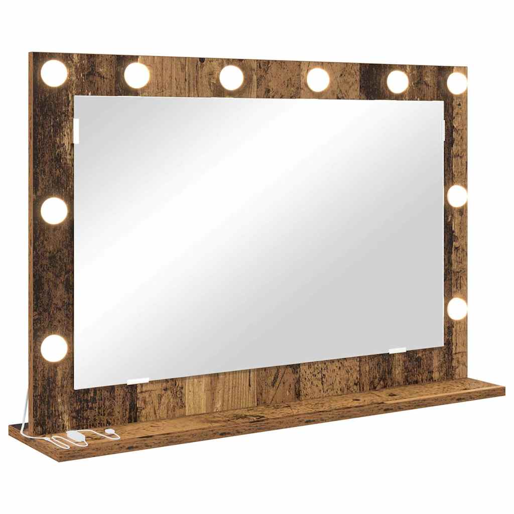 Vanity Mirror Rectangular with Mirror Old Wood 80 x 55 x 18 cm