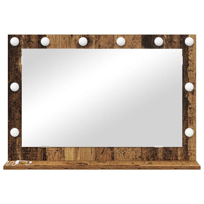 Vanity Mirror Rectangular with Mirror Old Wood 80 x 55 x 18 cm