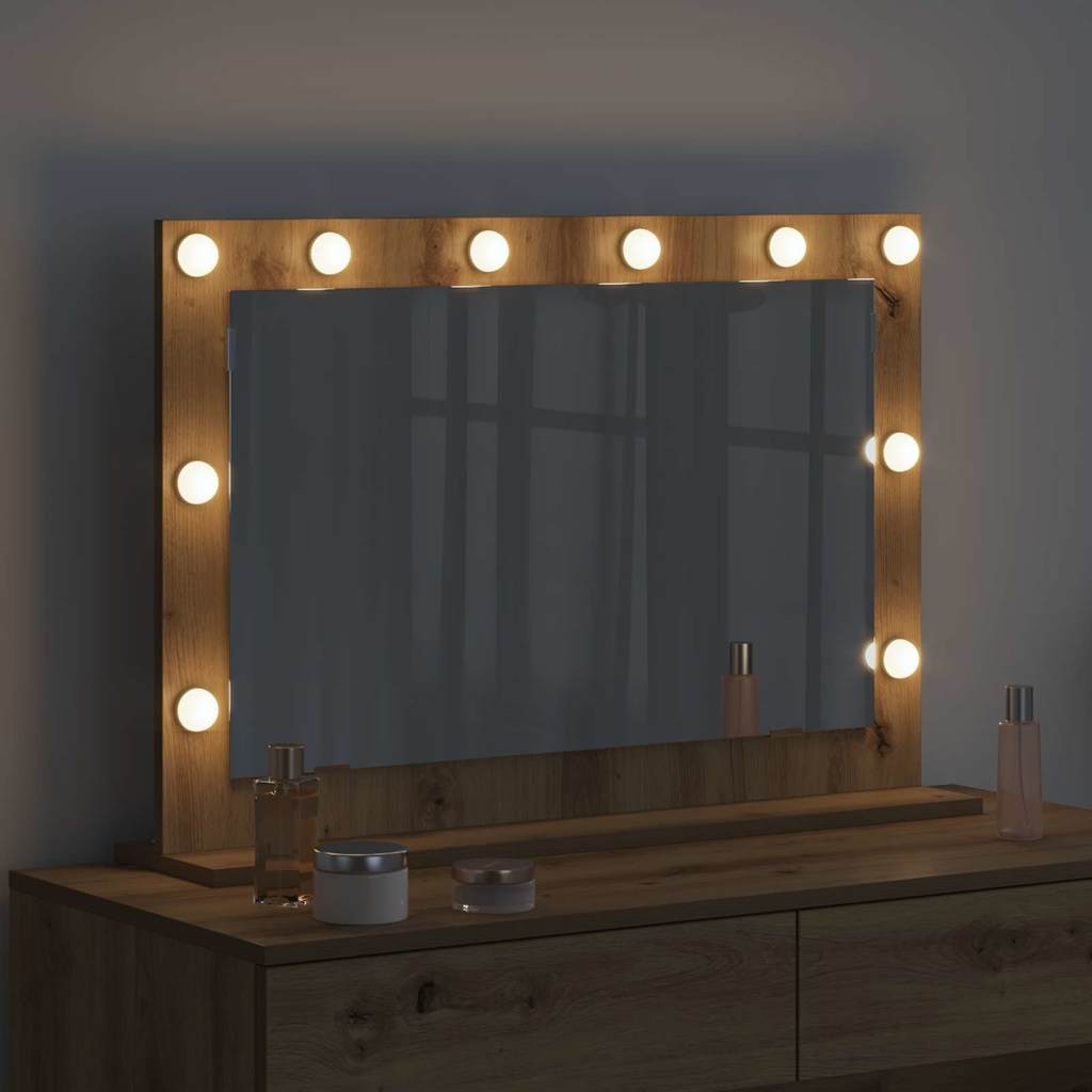 Vanity Mirror Rectangular Artisan Oak 80 x 55 x 18 cm