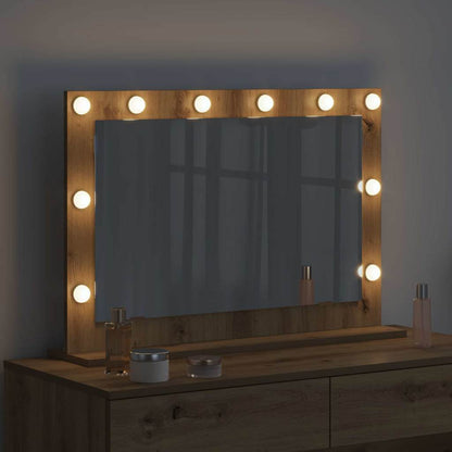 Vanity Mirror Rectangular Artisan Oak 80 x 55 x 18 cm