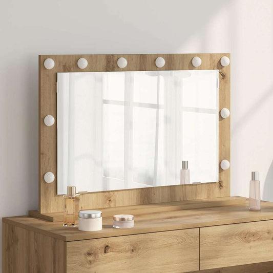 Vanity Mirror Rectangular Artisan Oak 80 x 55 x 18 cm