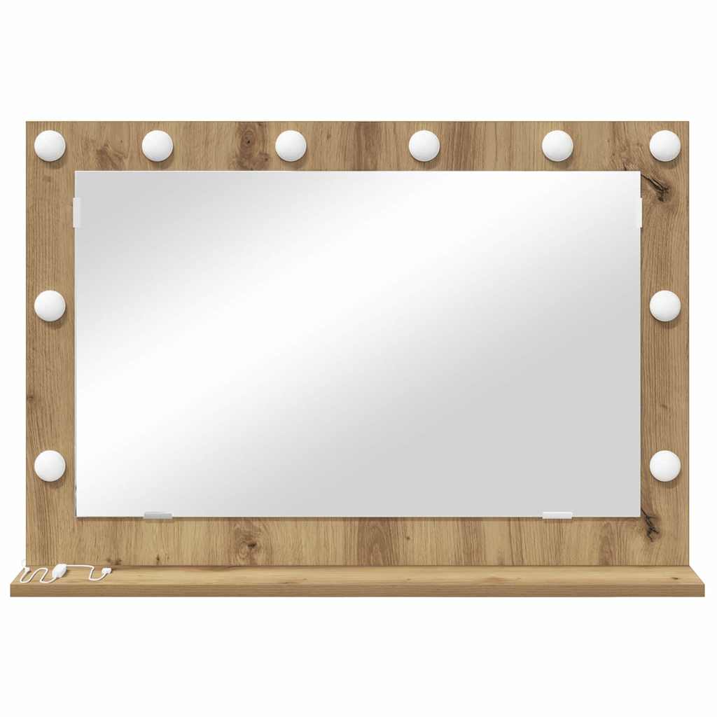 Vanity Mirror Rectangular Artisan Oak 80 x 55 x 18 cm
