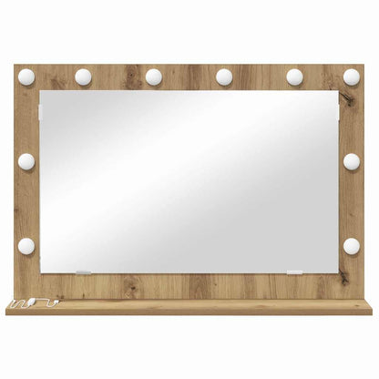 Vanity Mirror Rectangular Artisan Oak 80 x 55 x 18 cm