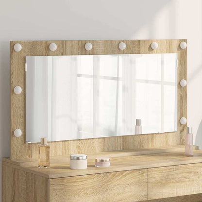 Vanity Mirror Rectangular Sonoma Oak 100 x 55 x 18 cm
