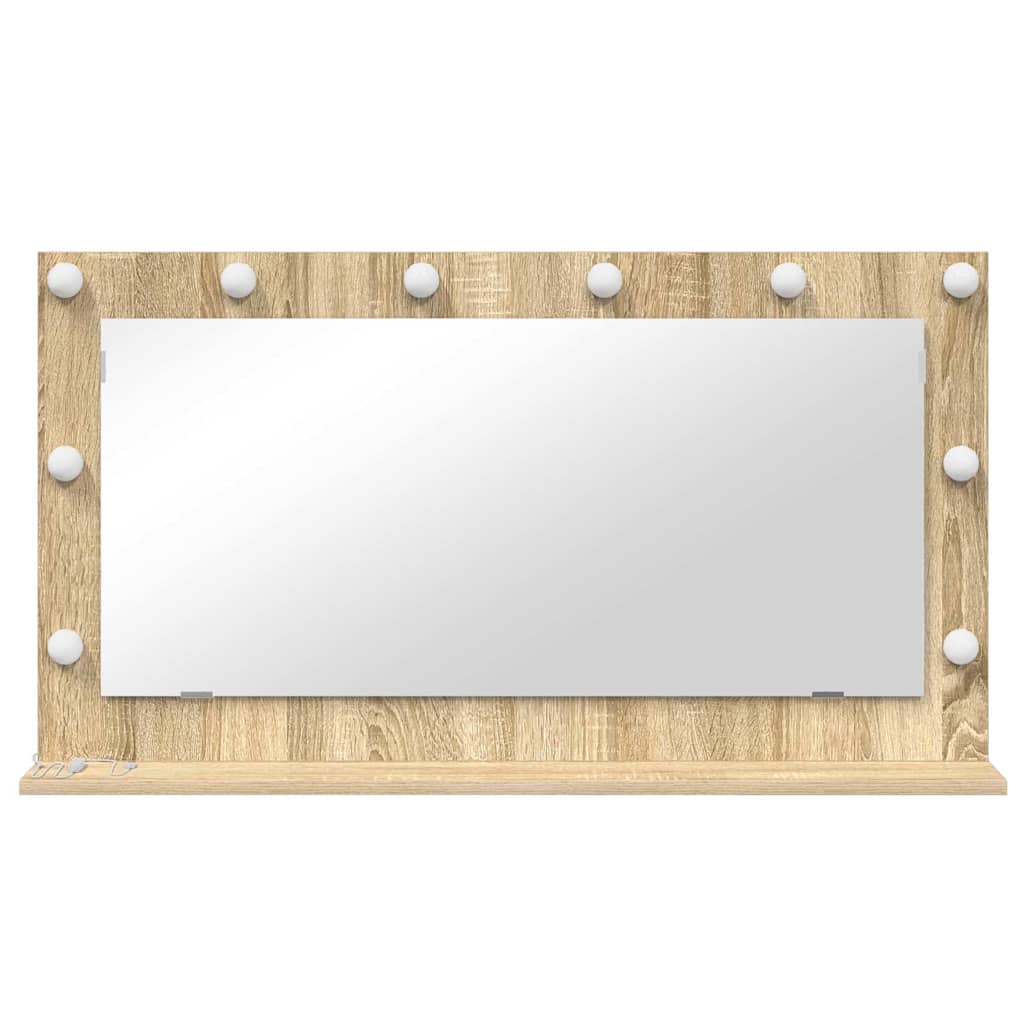 Vanity Mirror Rectangular Sonoma Oak 100 x 55 x 18 cm