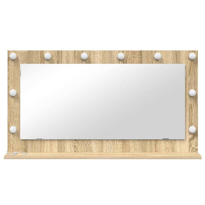 Vanity Mirror Rectangular Sonoma Oak 100 x 55 x 18 cm