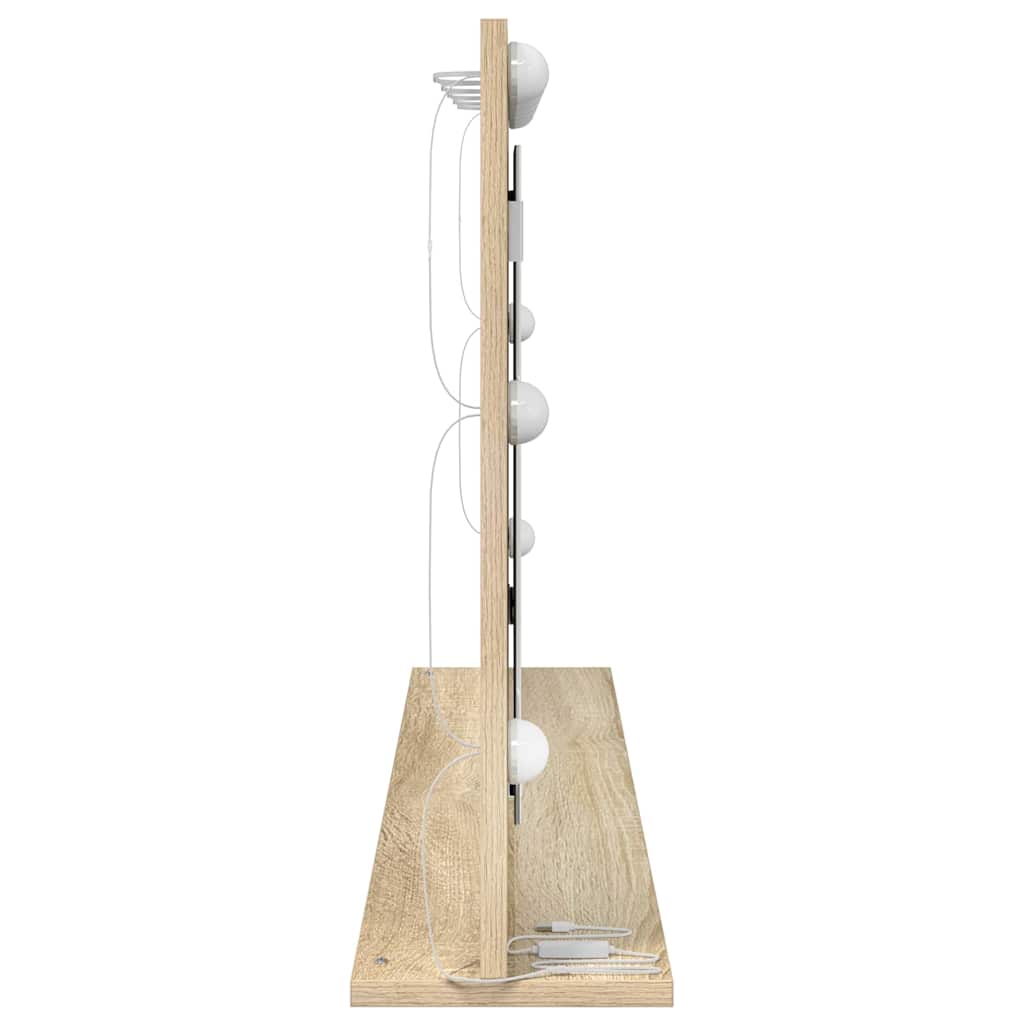 Vanity Mirror Rectangular Sonoma Oak 100 x 55 x 18 cm